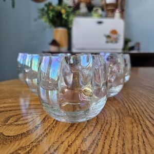 Vintage 60s Rainbow Iridescent Roly Poly Short Glasses